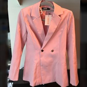 Missguided pink blazer coat